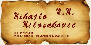 Mihajlo Milošaković vizit kartica